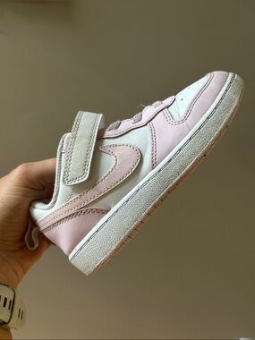 Kids Nike Court Borough Pink and White